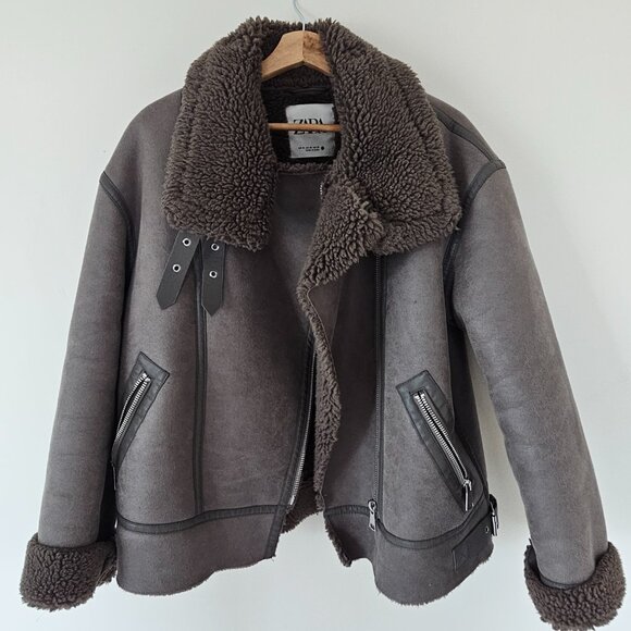 Zara Double Faced Jacket in Size M Gray - Picture 3 of 6
